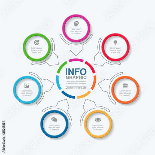 Vector infographic template for diagram, graph, presentation, chart, business concept with 7 options.