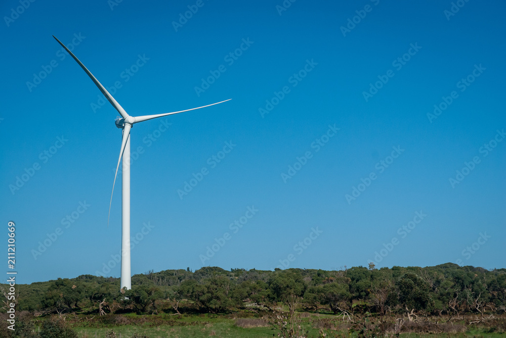 Single wind turbine on the coast of Victoria Australia
