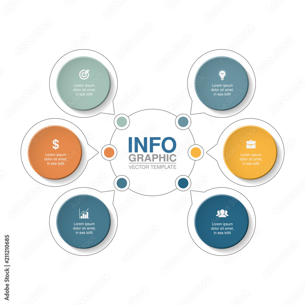 Vector infographic template for diagram, graph, presentation, chart, business concept with 6 options. Vector infographic template for diagram, graph, presentation, chart, business concept with 6 options.