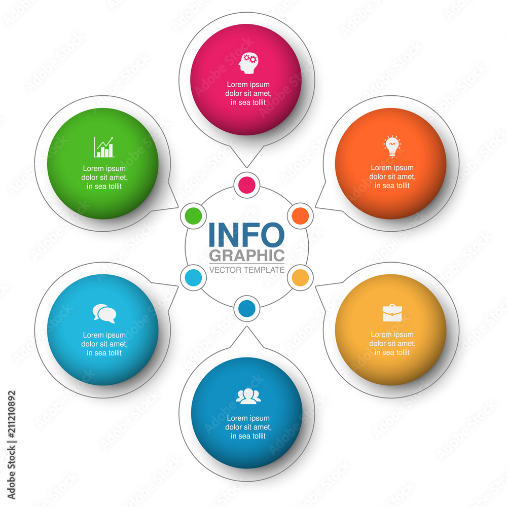 Vector infographic template for diagram, graph, presentation, chart, business concept with 6 options. Vector infographic template for diagram, graph, presentation, chart, business concept with 6 options.
