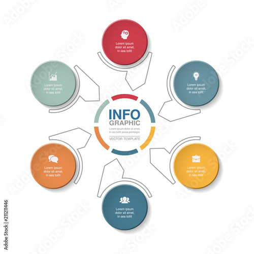 Vector infographic template for diagram, graph, presentation, chart, business concept with 6 options.
