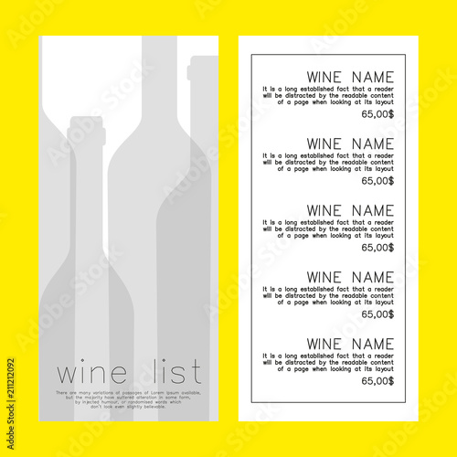 Design for wine list. Menu, banner or etc. Wine concept. Vector illustration
