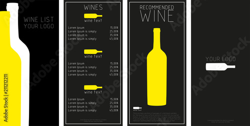 wine menu with a price list of different wines