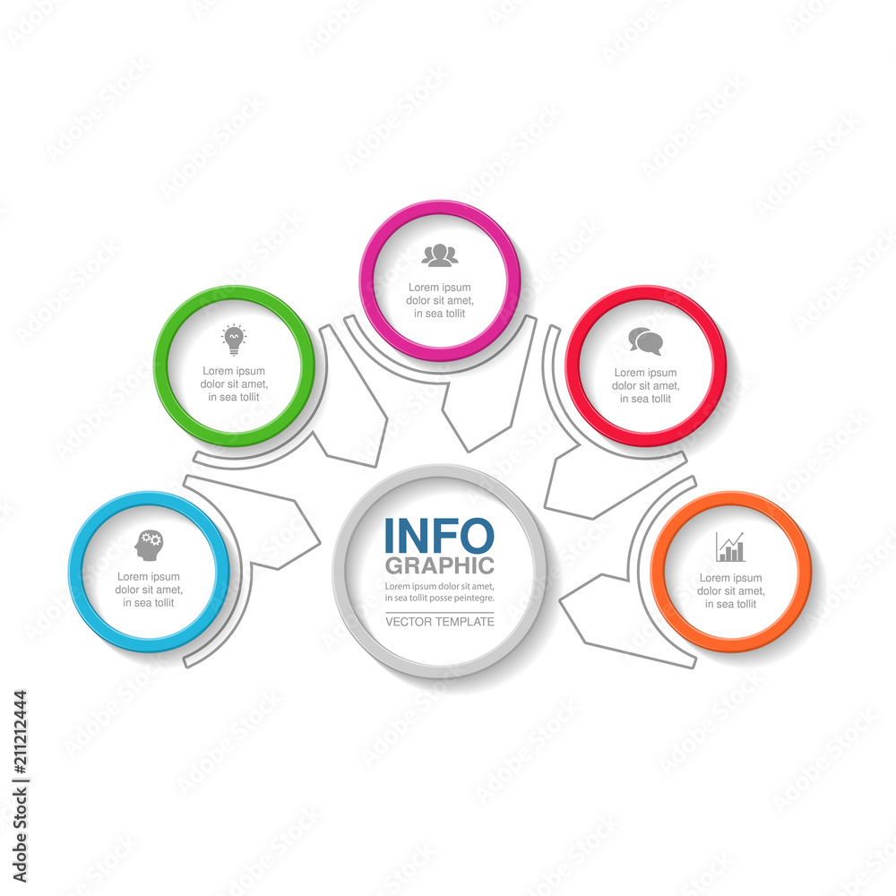 Vector infographic template for diagram, graph, presentation, chart, business concept with 5 options. Vector infographic template for diagram, graph, presentation, chart, business concept with 5 options.