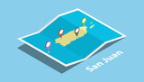 san juan explore maps country nation with isometric style and pin location tag on top