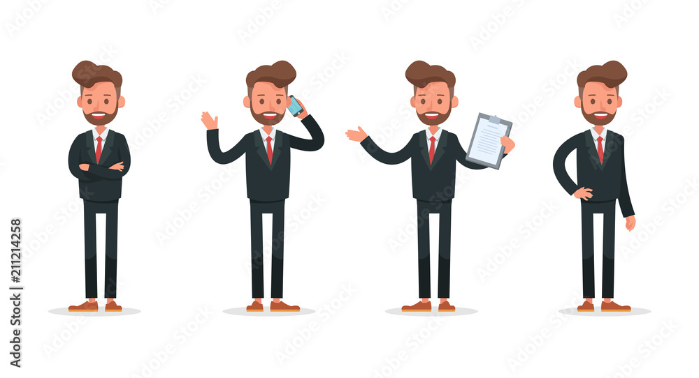 Set of Businessman character vector design. Set of Businessman character vector design.