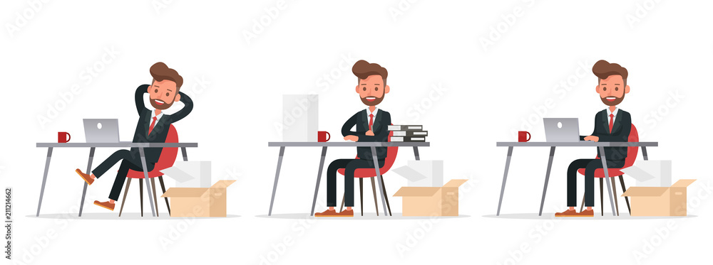 Set of Businessman character vector design. no13