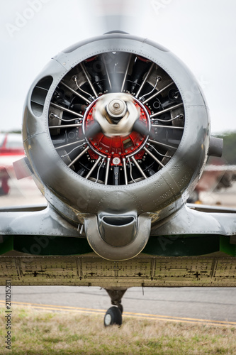 Engine and cowling of a WWII trainer