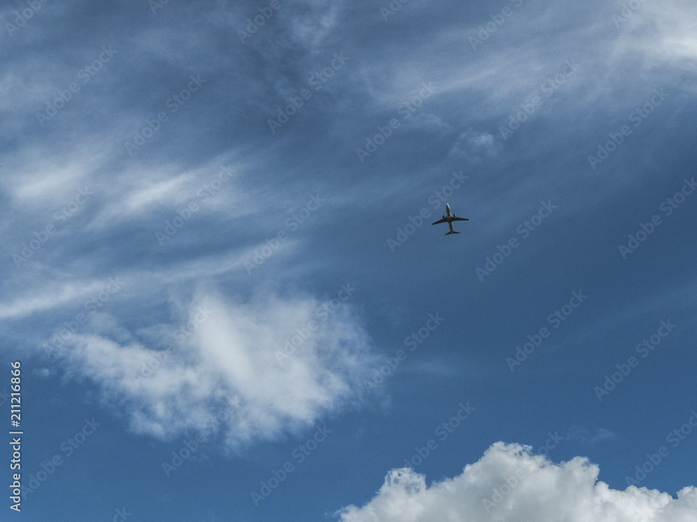Clouds, blue sky , Planes flying in the sky 
