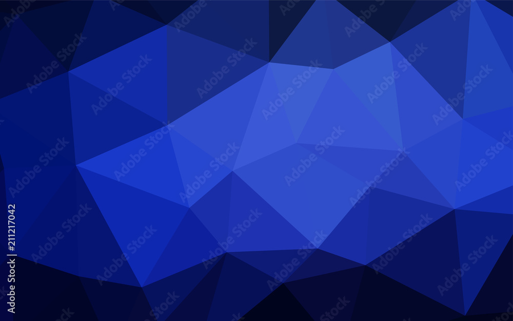 Dark BLUE vector abstract polygonal template. Dark BLUE vector abstract polygonal template.