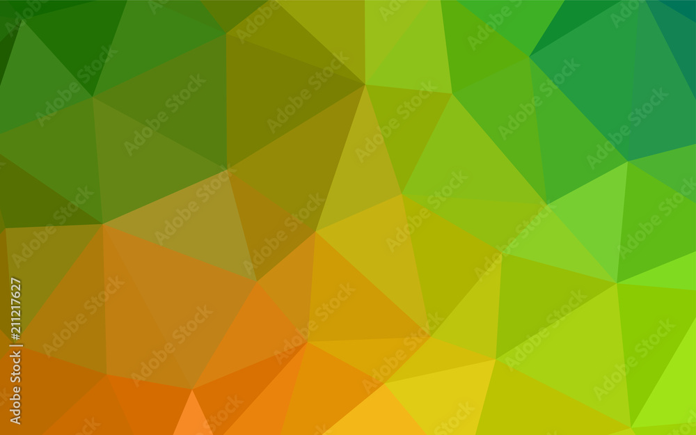 Obraz premium Light Green, Yellow vector triangle mosaic template.