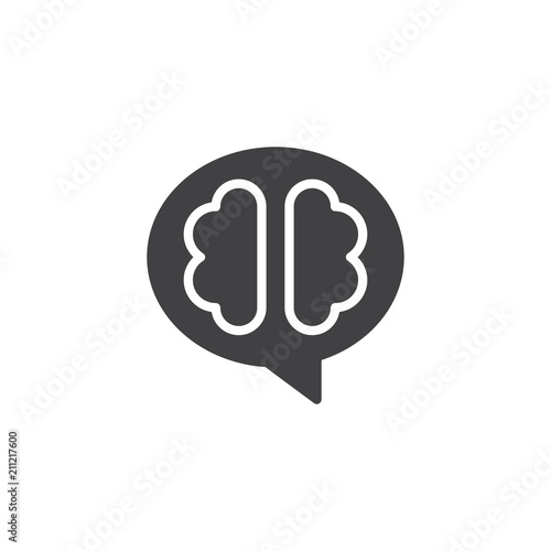 The human brain vector icon. filled flat sign for mobile concept and web design. Brain think simple solid icon. Symbol, logo illustration. Pixel perfect vector graphics