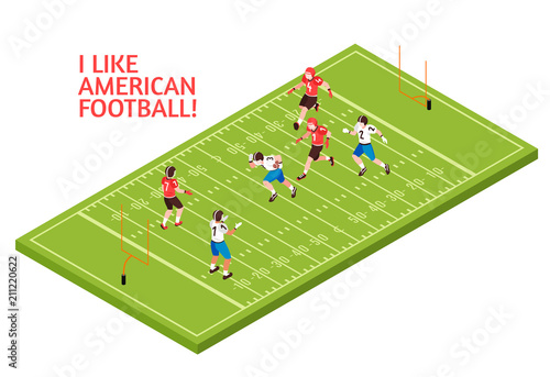 American Football Isometric Illustration 