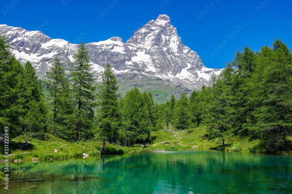 Blue Sky, Blue Lake and Matterhorn on holiday.