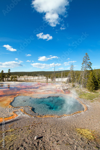Firehole Spring on Firehole Lake Drive in Yellowstone National Park in Wyoming United States