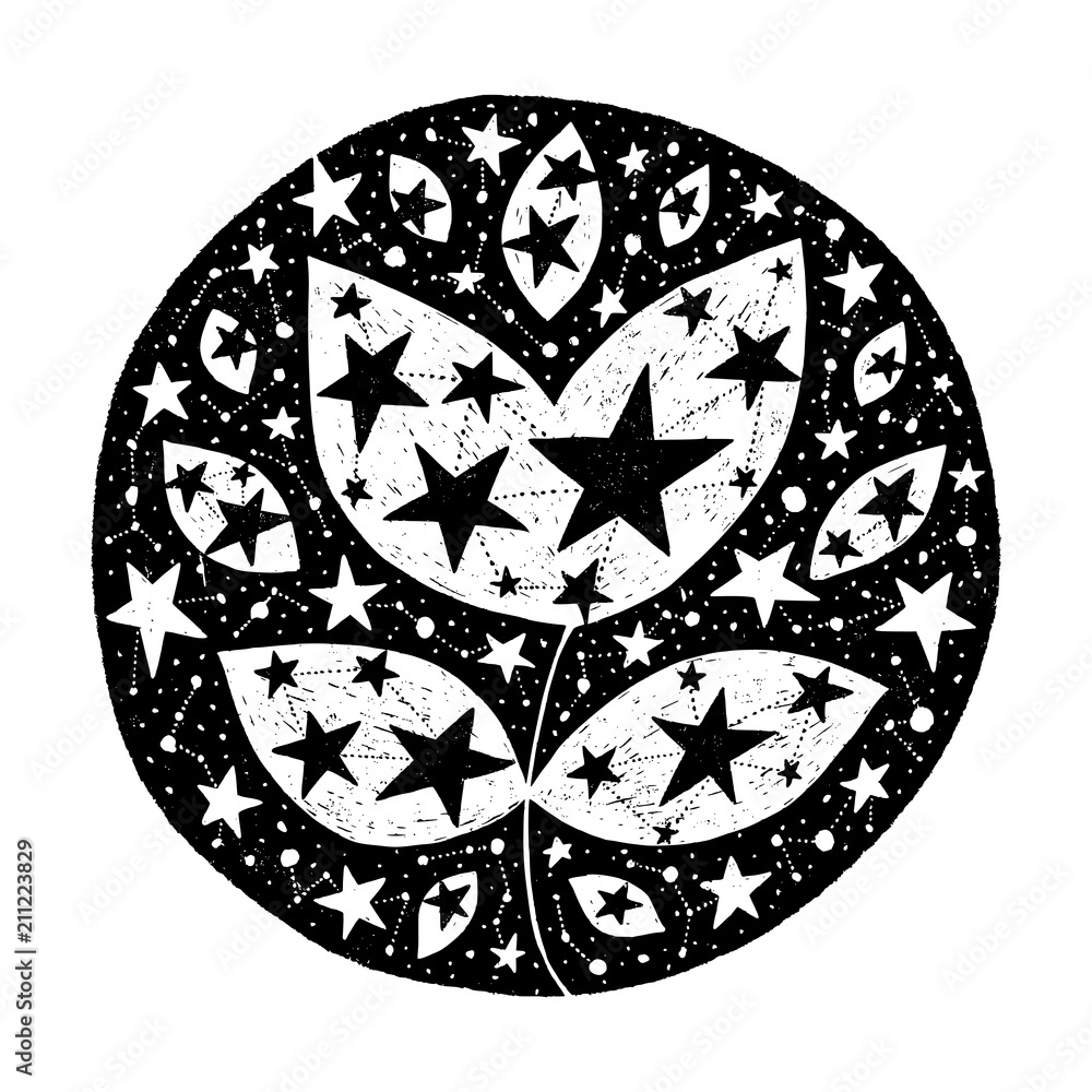 Hand drawn circle with stars Hand drawn circle with stars
