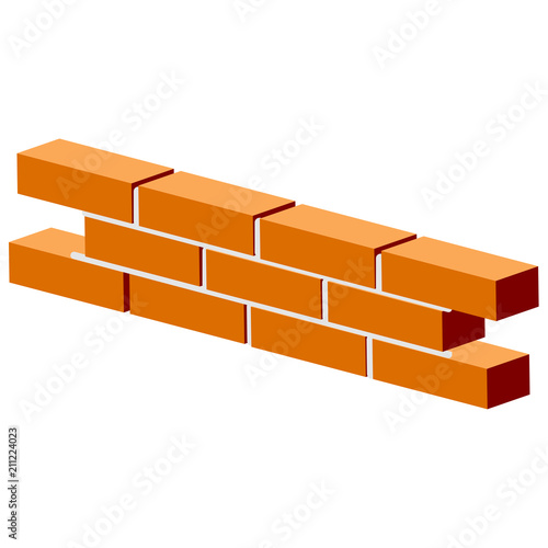 Fragment of brick wall - brickwork visual training aid