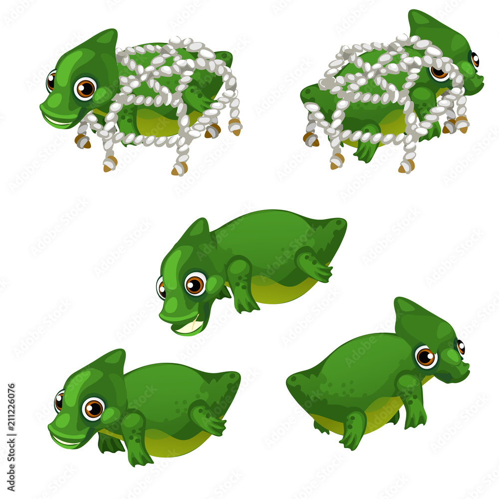Nice set of waterfowl animated animal isolated on white background. The  trapping of wild animals. Vector illustration. Stock Vector | Adobe Stock