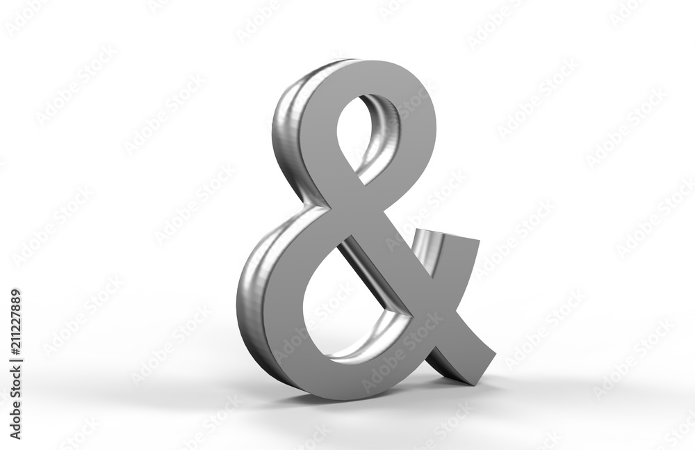 Ampersand sign on isolated white background, 3d illustration Ampersand sign on isolated white background, 3d illustration