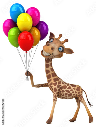 Sticker Fun giraffe - 3D Illustration
