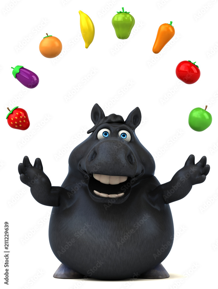 Naklejka premium Fun horse - 3D Illustration