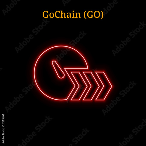 GoChain (GO) cryptocurrency symbol. Vector illustration eps10 isolated on black background