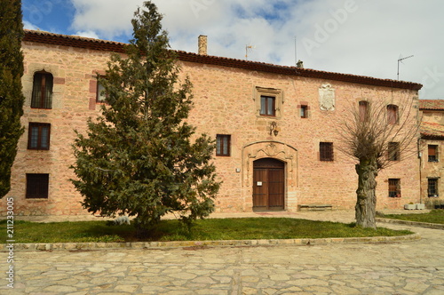Main facade of the Convent of Santa Isabel in Medinaceli. March 19, 2016. Architecture Travel History. Medinaceli Soria Castilla Leon. Spain. photo
