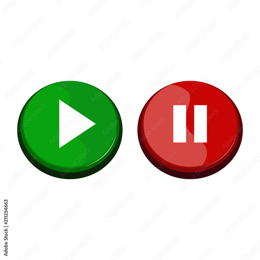 Play and Pause Button Vector and Icon for App and Website Play and Pause Button Vector and Icon for App and Website