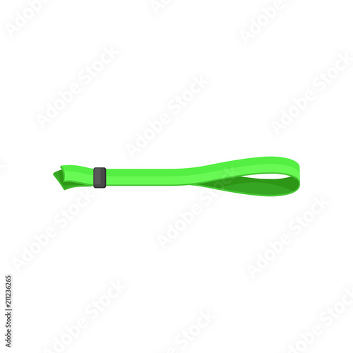 Green bracelet, template for security access, control or identification at events vector Illustration on a white background