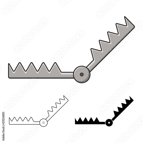 bear trap design isolated on white background