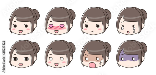 喜怒哀楽　表情セット　女性