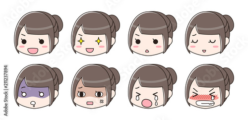 喜怒哀楽　表情セット　女性