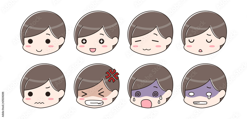喜怒哀楽 表情セット 男性 Stock Vector Adobe Stock 喜怒哀楽 表情セット 男性 Stock Vector Adobe Stock