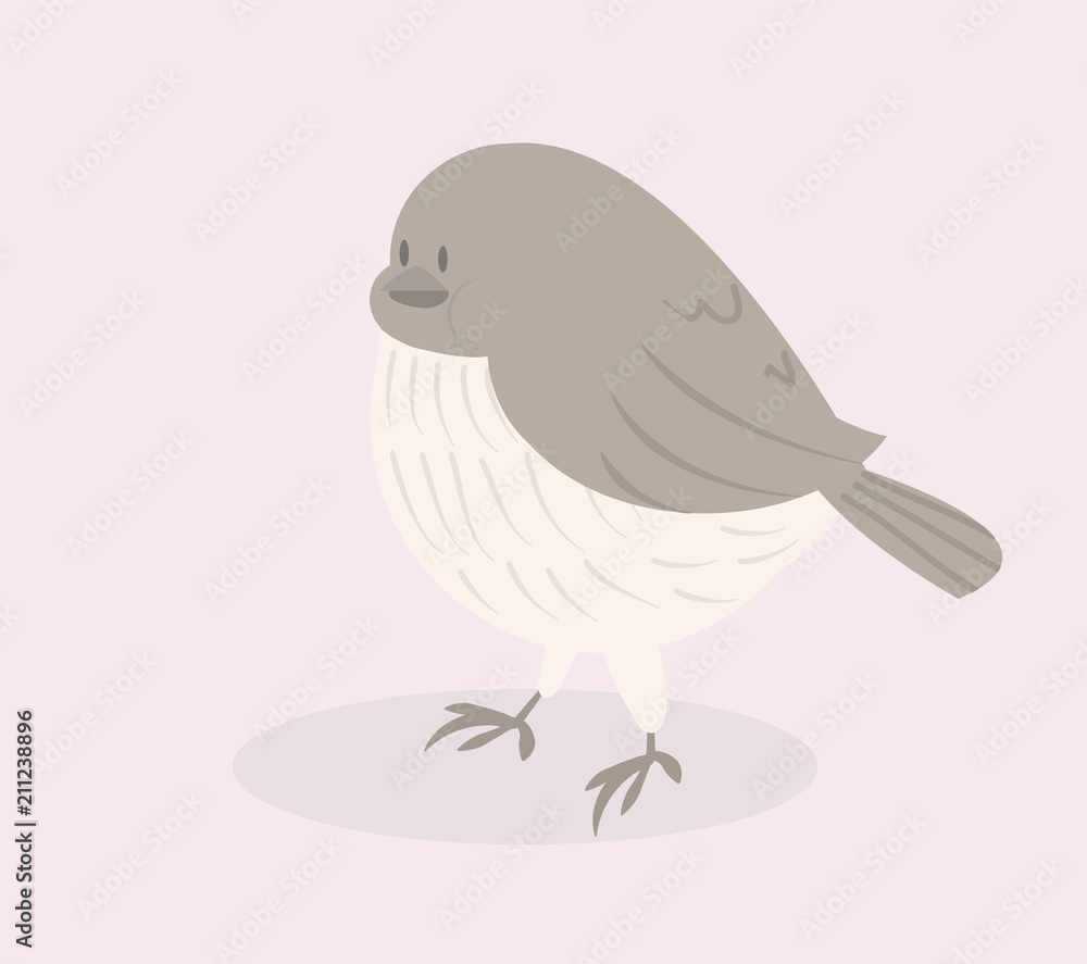Cute gray bird vector on a background Cute gray bird vector on a background