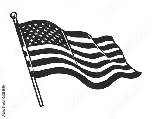 Monochrome American flag template