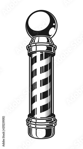 Vintage barber shop striped pole template