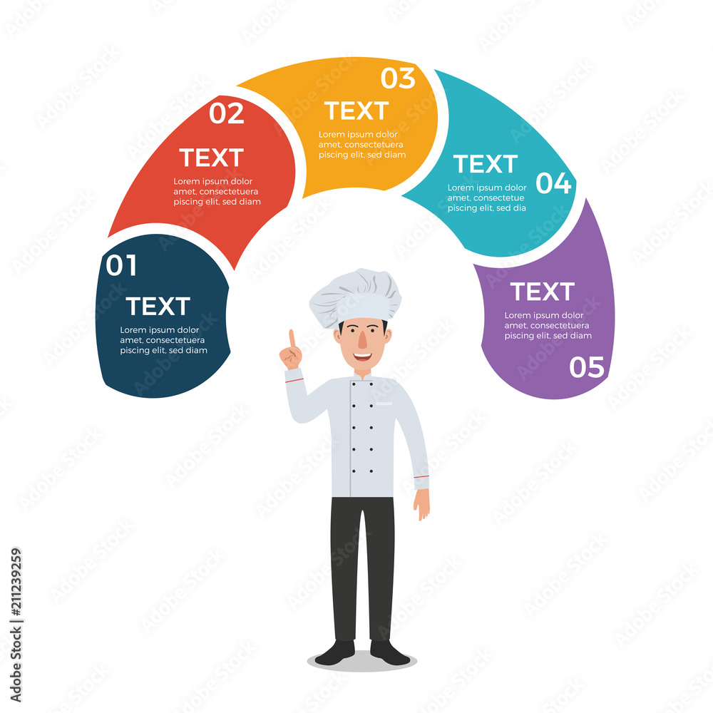 Infographic Template with Chef Pointing Up Infographic Template with Chef Pointing Up