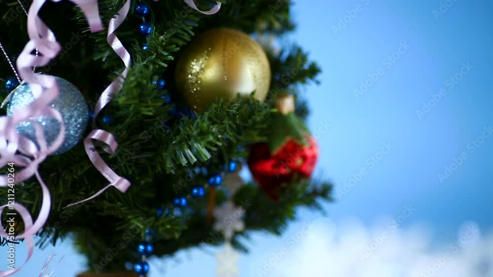 Christmas tree decorated with balls Christmas tree decorated with balls