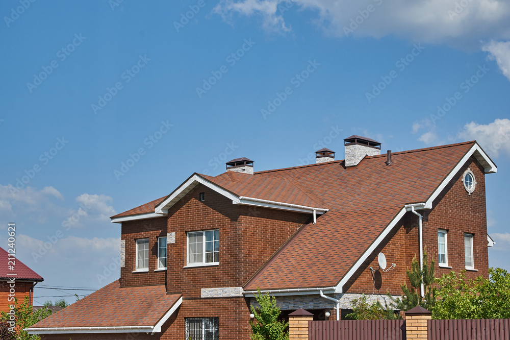 two storey house with Bavarian laying bricks two storey house with Bavarian laying bricks