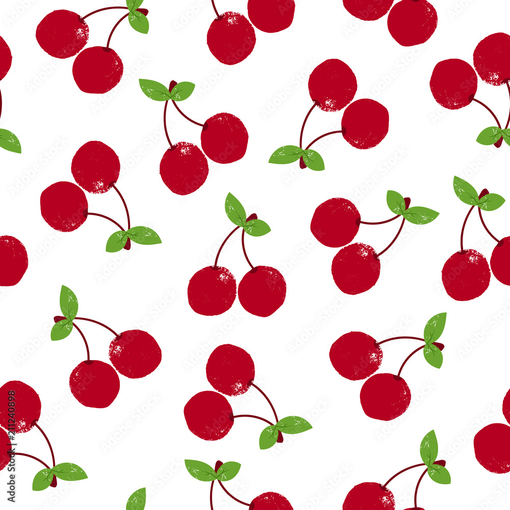 Bright seamless pattern with cherry Bright seamless pattern with cherry