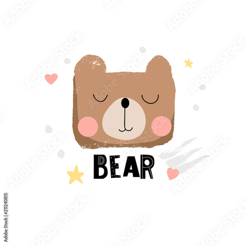 Cute bear face illustration