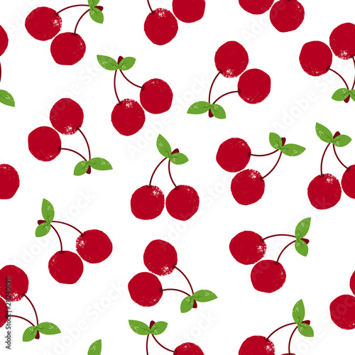 Bright seamless pattern with cherry