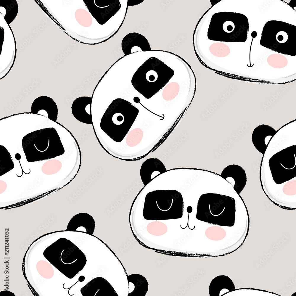 Obraz premium Wzór z twarzy śliczną panda