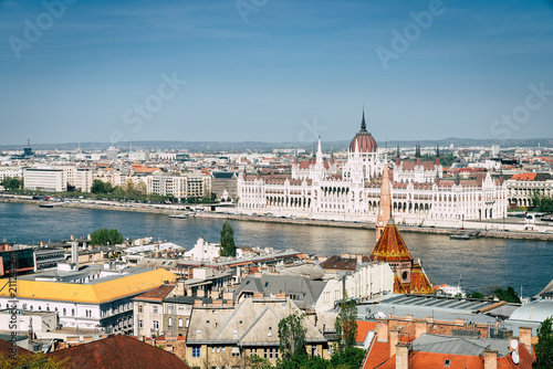 Budapest city center and the Danube River
