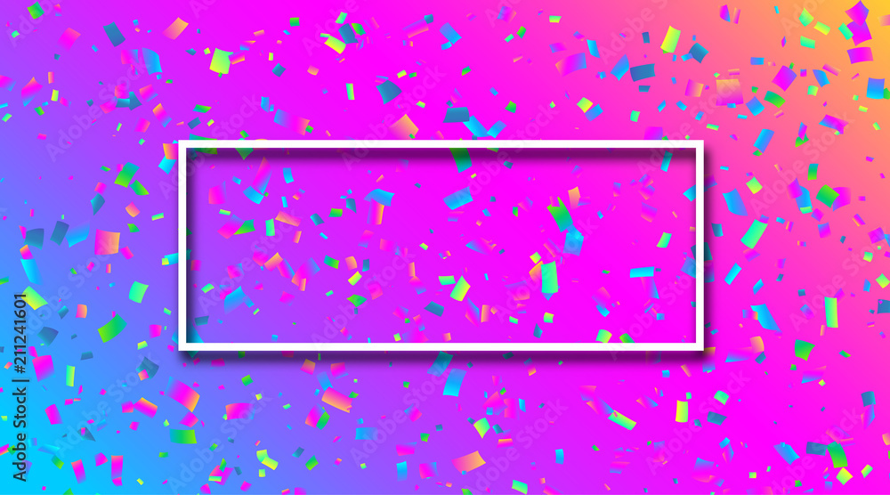 Spectrum festive background with colorful confetti.