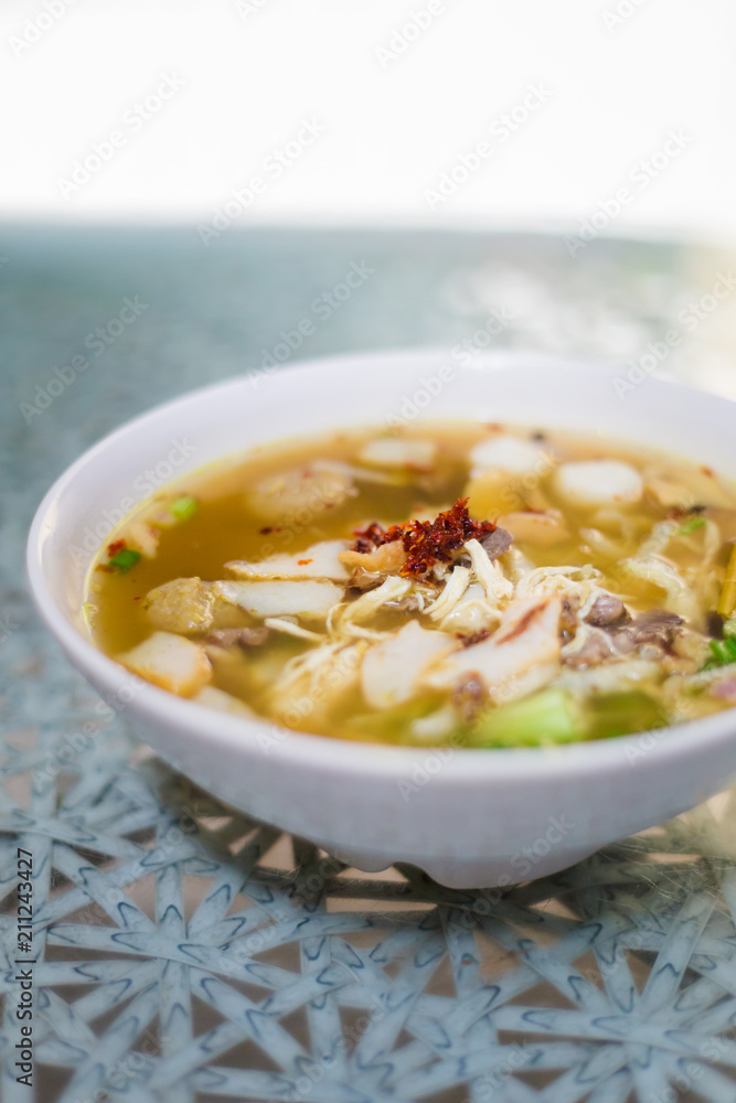 Malaysian mixed meat noodle soup