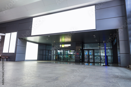 Photography advertising light box in airport terminal