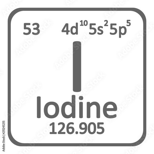 Periodic table element iodine icon.