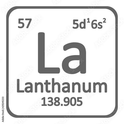 Periodic table element lanthanum icon.
