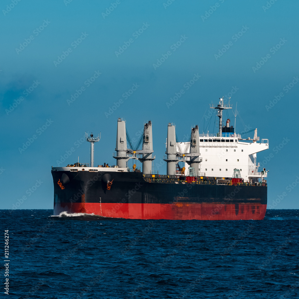 Black cargo ship